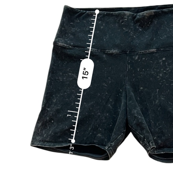 PINK Victoria's Secret Black Bike Shorts Acid Wash Size XL - Picture 6 of 8